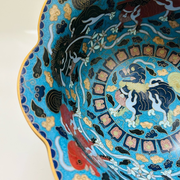 Vintage Fine Art Chinese Cloisonne Medium Bowl | Chinoiserie | - Picture 6 of 7